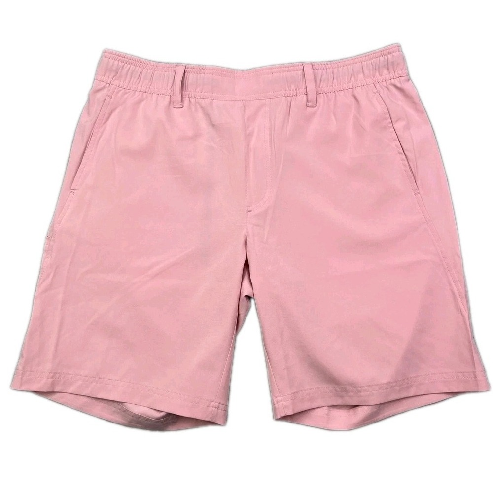 Waggle Scramble Golf Shorts Men Large Dusty Rose Pink Solid Performance Stretch